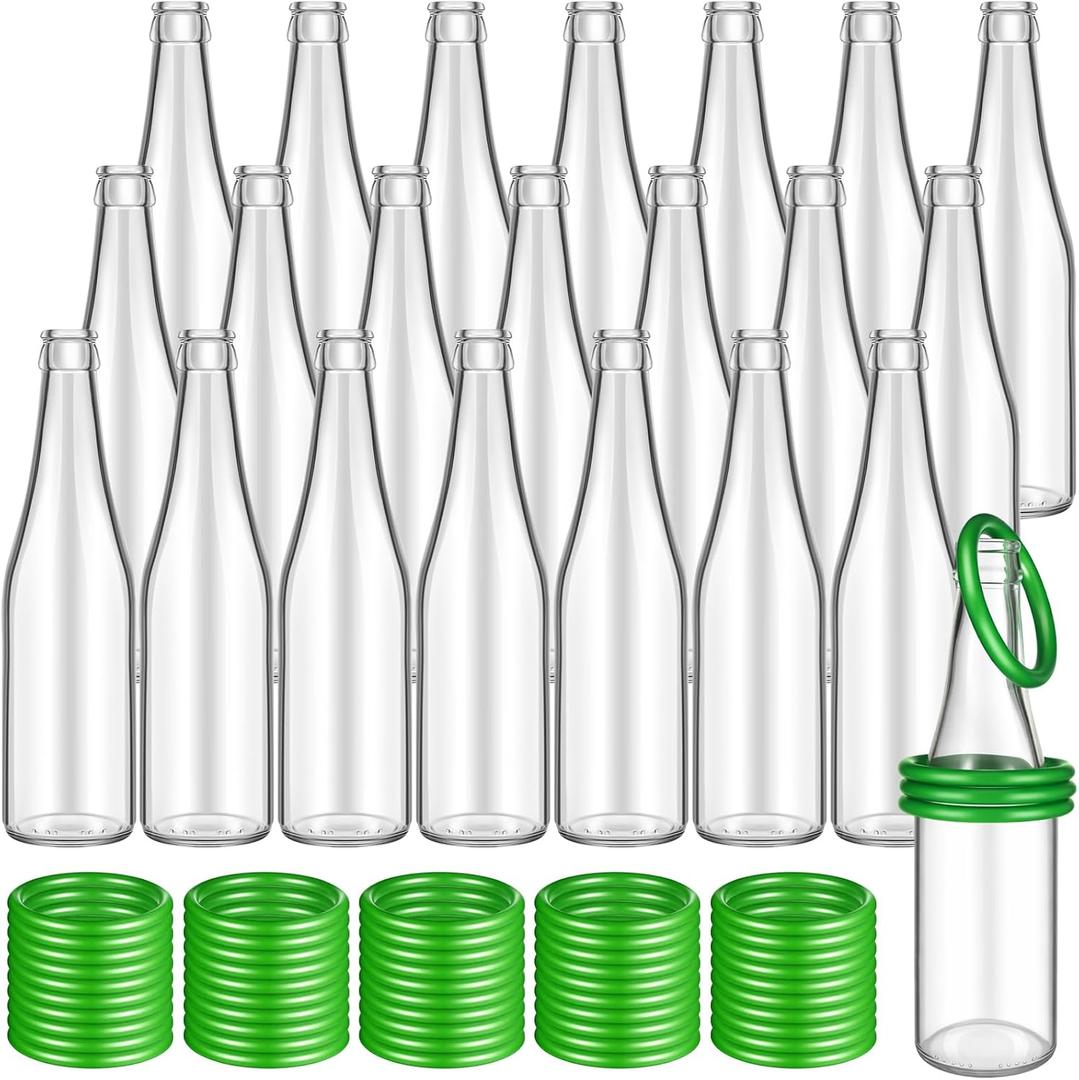 Tioncy Ring Toss Outdoor Carnival Backyard Adults Fun Target Glass Bottles with Mixed Color Rings Hoops for Family Outside Sport Party Accessories (72pcs)