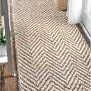 Nuloom Vania Off-White/Blue, 2'6" x 8', Hand Woven, Striped, Jute, Soft and Textured, High Traffic, Stain Resistant, Easy Clean, Durable Runner for Bedroom, Living Room, Dining, Den, Foyer, Entryway