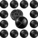 12 Pcs Black 23 mm Genuine Leather Cover Buttons Football Buttons with Shank Sew for Clothes Dress Coats Jackets Sweaters Blazers Jeans Handicrafts Fall Sewing Accessories