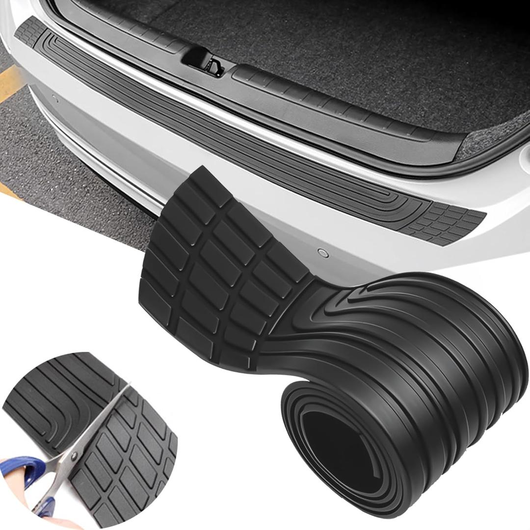 Car Rear Bumper Protector, (41 x 3.1 Inch Trimmable, 0.16 inch Thickness) Anti-Scratch Rubber Rear Bumper Cover, Automotive Exterior Accessories for SUV & Truck, with Wet Wipes