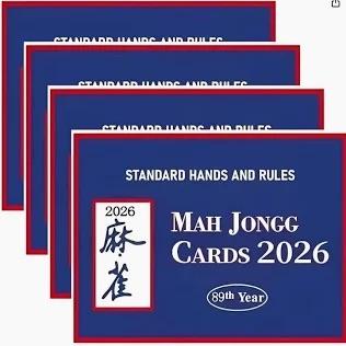 Mah Jong Cards 2026 Revision - Large Print, 4-Pack