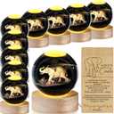 Jetec 10 Sets Christmas Elephant Gift for Women 3D Elephant Crystal Ball Night Lamp with Story Card Xmas Birthday Friendship Gift Decor for Sisterhood Best Friend Sister Long Distance BFF