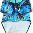 Dog Shirts Hawaii Dog Clothes for  Dogs Owner and Pet Shirts are Sold Separately, Size: L-(13.1-18lb)-Chest~20" for Pets
