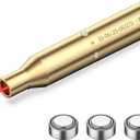 EZshoot Bore Sight Laser 9mm/ 223 5.56mm/ 30-06/25-06/270 /300BLK 7.62x35mm/ 6.5CM/ 12 Gauge Cal Red Laser Boresighter with Extra Batteries (Gold)