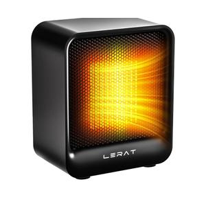 Lerat Space Heater, Portable Mini Heater for Indoor Use, 500W Fast Heating Small Desk Heater with Overheating & Tip-Over Protection, Lightweight Electric Heaters for Office, Home, Camping (Black)