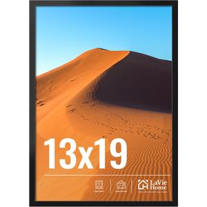 LaVie Home 13x19 Picture Frame for Wall Display, 13x19 Black Picture Frame with HD Plexiglas, 13 x 19 Poster Frame 1 Pack, Display Frame for Vertical or Horizontal, Classic Collection