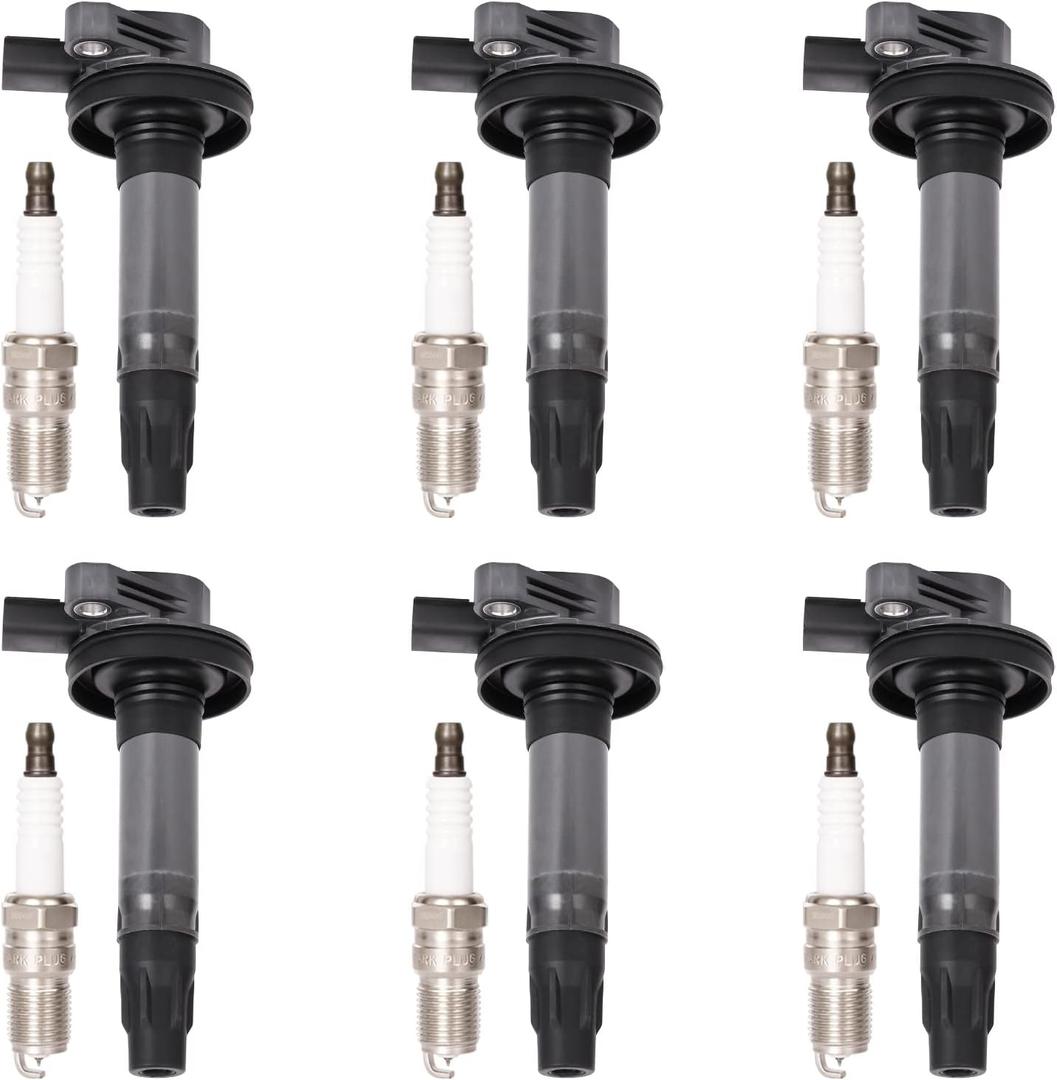 Set of 6 Ignition Coil Pack and Spark Plugs Fits for 3.7 3.5 V6 Ford Edge Flex Taurus Lincoln MKS MKT MKZ MKX Mercury Sable 2008 2009 2010 2011 2012 2013 2014 2015 2016 UF553 5019