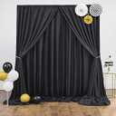 30x10FT Backdrop Curtains, 6 Panels 5x10FT Black Thick Backdrop Curtains, Wrinkle Resistant Photography Background Drapes for Wedding Baby Shower Birthday Party Home Decoration