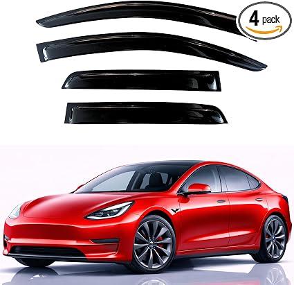 KPY Rain Guards Fit for 2017-2025 Tesla Model 3 Out-Channel Window Visors Vent Wind Deflectors 4PC, Car Accessories for 17-25 Model 3. 3pk