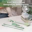 Haakaa 5-in-1 Cleaning Brush Set Baby Bottle Brush & Bottle Brush Cleaner, Multi-Purpose 360 Comprehensive Cleaning for Breast Pumps, Breast Milk Collector, Baby Bottles, Nipples ,Straw Portable