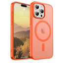 SUPFINE Magnetic for iPhone 15 Pro Case (Compatible with MagSafe) (Military Grade Drop Protection) Slim Translucent Matte Shockproof with Anti-Fingerprint Phone Case,Orange