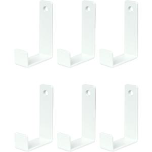 Piffny 6 Pack Heavy Duty Steel Essential Style Wall Hooks for Indoors & Outdoors (White J Hook)