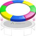 Trampoline Pad Replacement 10 FT Trampoline Replacement Safety Pad 10FT Trampoline Spring Cover Waterproof UV Resistant Tear Resistant Surround Spring Foam Cover Round Frame No Holes for Pole Rainbow