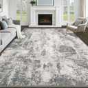 8x10 Area Rugs for Living Room: Washable Abstract Rug Modern Neutral Soft Large Indoor Rugs Non Slip Low Pile Carpet for Bedroom Dining Room Office Children's Room(Grey, 8'x10')