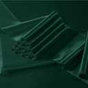 Manyshofu Dark Green Satin Table Runner 12x108 - 12 Pieces | Satin Fabric, Seamless Design With Tight Stitching, Silky Surface, Low-Heat Wrinkle Recovery, For Weddings And Parties