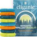 Cliganic 20 Pack Mosquito Repellent Bracelets for Adults & Kids - Natural DEET-Free Bands, Individually Wrapped