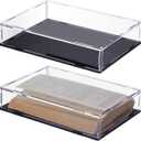 Suzile 2 Pcs Book Display Case Clear Acrylic Box Book Protector Case with Black Base, Seal, Dust-Proof, Self-Assembly for Collecting Books Magazine Figures and Other Small Things, 10.5 x 7.5 x 2 Inch