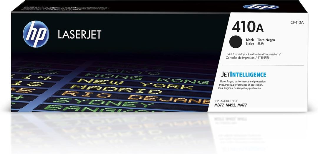 HP 410A Black Toner Cartridge | Works with Color LaserJet Pro M452 Series, MFP M377, M477 Series | CF410A