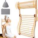 Bamboo Sauna backrest Infrared with Adjustable Headrest and Non-Slip Leather Base, Sauna Backrest Infrared for Home Spa, Ergonomic Sauna Backboard, Infrared Sauna Accessories for Relaxation