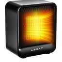 Lerat Space Heater, Portable Mini Heater for Indoor Use, 500W Fast Heating Small Desk Heater with Overheating & Tip-Over Protection, Lightweight Electric Heaters for Office, Home, Camping (Black)