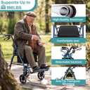 2-in-1 Rollator Walker for Seniors with Seat for All-Terrain Transport Use