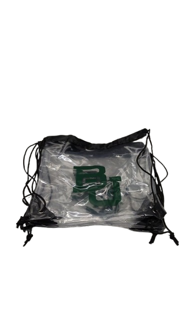 Small Clear Bag, green logo, 4 pack