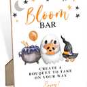 2 x Bloom Bar Sign A Little Boo Is Almost Due Halloween Baby Shower Decorations, 5.6x 7.8" Halloween Cauldron Ghost Moon Wooden Table Sign for Flower Bar Birthday Baby Shower Activities