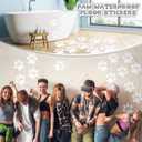 ReliThick 30 Pcs Paw Print Floor Decal 7.5" Large Pawprints Wall Cling Self Adhesive Footprint Floor Cling Window Stickers Wall Decal for Bedroom Living Room Decor(White)