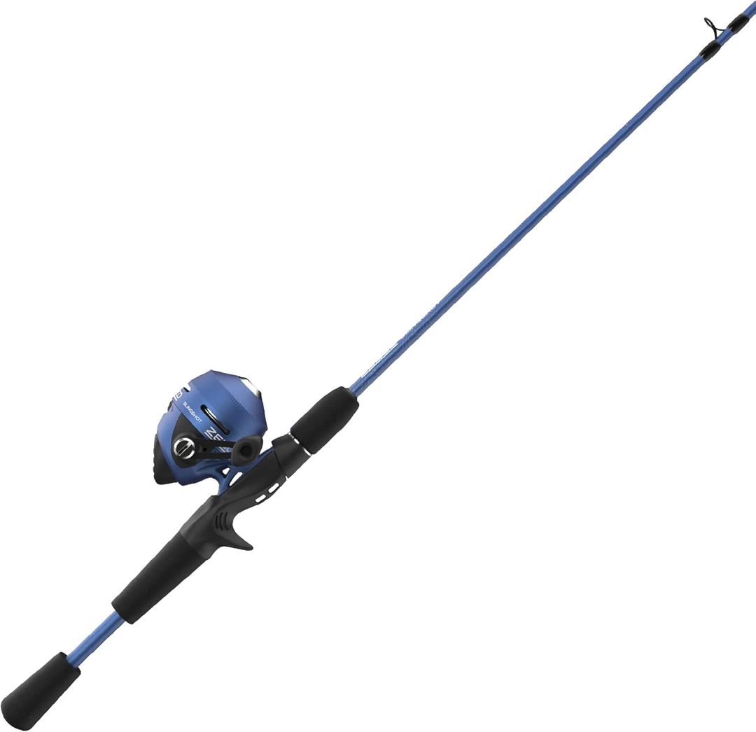 Zebco Slingshot Spincast Reel and Fishing Rod Combo, Blue