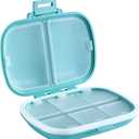 Holii Travel Pill Organizer, 8 Compartments Portable Pill Case, Daily Pill Box to Hold Vitamins, Small Pill Container for Pocket Purse Medicine OrganizerBlue