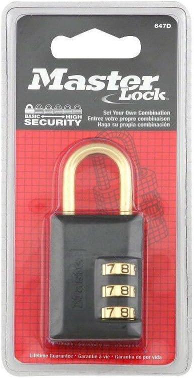 Master Lock 647D 1-1/4" Black Luggage Lock