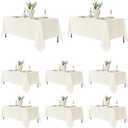 Fitable 8 Pack Rectangle Tablecloths: Stain Resistant Wrinkle Free Circle Table Clothes, Washable Reusable Polyester Table Covers for Wedding Party Birthday Banquet Reception(Ivory, 60x102 Inch)