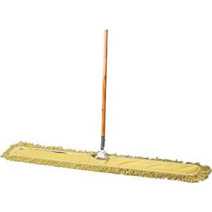 36 Inch Blue Commercial Dust Mop & Floor Sweeper  Wood Handle Floor Mop for Tile, Hardwood & Concrete