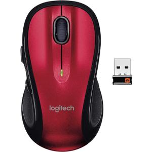 Logitech M510 Wireless Computer Mouse  Comfortable Shape with USB Unifying Receiver, with Back/Forward Buttons and Side-to-Side Scrolling - Red