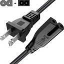 BICMICE 15Ft Extra Long 2 Prong Polarized Power Cord for Vizio-LED-TV Smart-HDTV E-M-Series Sound Bar 2 Slot Adapter-AC-Wall-Cable:IEC-60320 IEC320 C7 to NEMA 1-15P for Sharp Philips LED TV PS1 PS2