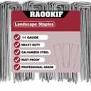 RAOOKIF 12 Inch Galvanized Garden Landscape Staples, 20/50/100/200Pcs Garden Metal Stakes, 11 Gauge Heavy Duty Ground Stakes for Decoration, Fence and Lawn Use, Fabric Pins