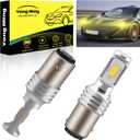 YONGMING 1157 Led Light Bulbs 2057 2357 7528 BAY15D LED Bulbs Yellow 3000K 1000 Lumens 1157 LED Replacement Bulbs for Back Up Parking Brake Light,Turn Signal Blinker Lights Pack of 2