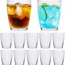QAPPDA 7 Ounce Juice Glasses,Stackable Drinking Glass Set of 12,Clear Water Glasses Durable Homemade Beverage Tumbler for Soda,Mixed Drinks,Milk,Daily Use