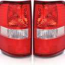 G-PLUS Tail Lights Lamp w/o Bulbs Compatible with Ford F150 King Ranch, Lariat, XL 2004 2005 2006 Rear Brake Lamps Assembly,5L3Z13404CA, 6L3Z13404BA,luces traseras faros traseros Red Lens LH&RH