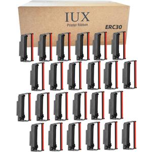 ERC30 Black and Red Ribbon Compatible with Epson ERC30/34/38 Cartridges ERC38 B/R, for Epson TM-U220,M188B,BTP-M300, ERC 30 Printer Ribbons, Pack of 24