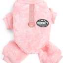 Dog Sweater for Small Dogs Fleece Dog Pajamas Winter Warm Thermal Soft Puppy Pjs Coat Stretchy Jumpsuit Doggie Pet Clothes Outfits Cat Apparel (Pink, XX-Small)