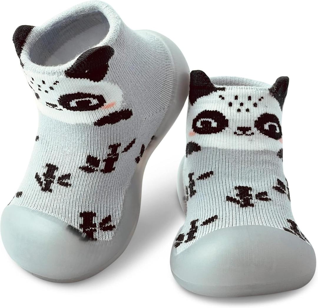 Baby Sock Shoes Boys Girls First Walking Shoes Non-Slip Slippers Soft Sole Sneakers Toddler Infant Babygirl (9-12 Months Toddler, A2-gray)