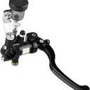 KIMISS Universal 7/8 inch 22mm Left Motorcycle Hydraulic Clutch Lever Master Cylinder Straight Push Brake Pump(Black)