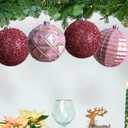 Large Pink Christmas Ornaments 5.9 inch Pink Christmas Balls 4 PCS Decorative Hanging Ornaments Large Christmas Tree Balls Ornaments for Home Party Holiday Xmas Gifts