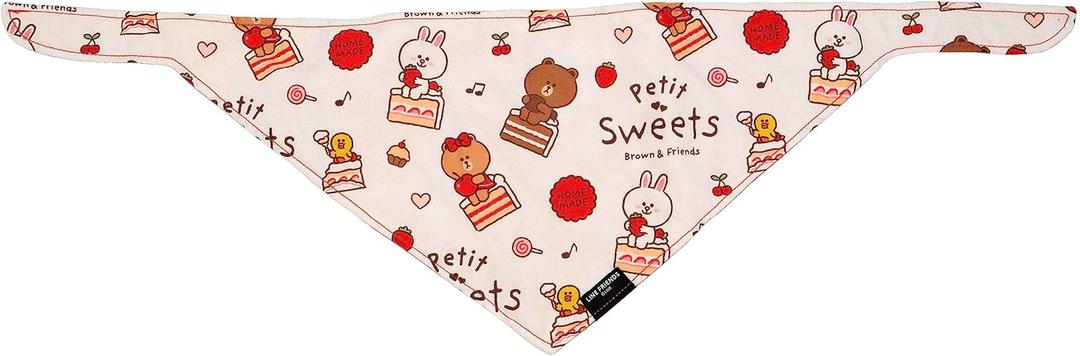 3 x ZippyPaws LINE Friends Dog Bandanas - Cute Summer Dog Stuff, Puppy & Dog Accessories, Dog Birthday Pink Bandana for Girl & Boy - Brown's Petit Sweets