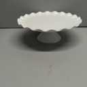 White Cake Stand, 10 Inch Cake Stands for Tea Party, Round Dessert Stand for 8 Inch Cake, Small Cake Plate Cupcake Stand for Dessert Table Display, Ruffle Trim