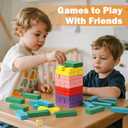 Lewo Wooden Stacking Board Games Building Blocks for Kids Boys Girls- 48 Pieces