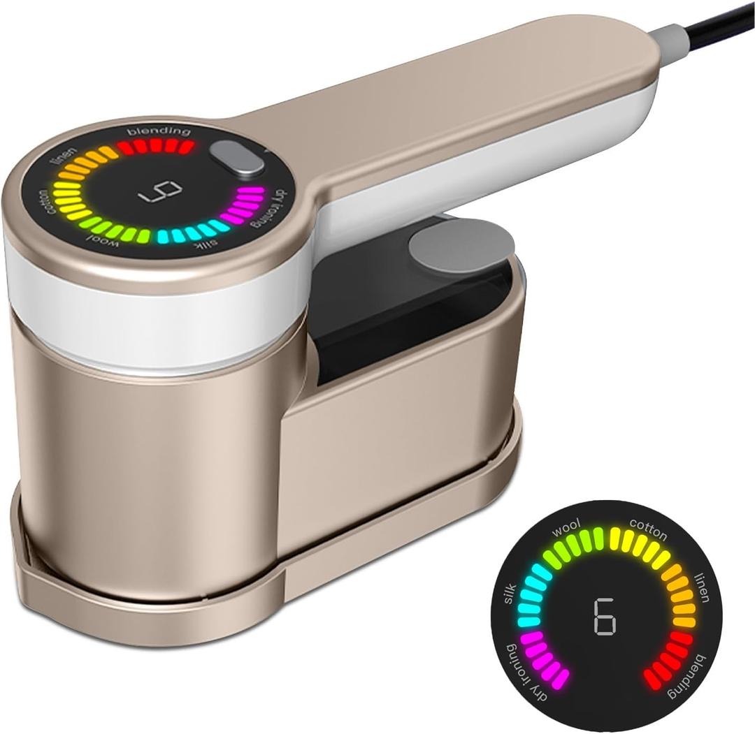 Travel Steamer for clothes-6 Intelligent Modes. Portable Handheld Clothes Steamer Iron Small Travel Size, Fabric Wrinkles Remover. Intelligent Mini Steam Iron for Home and Travel (110V)