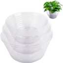 BUWUSMU 18 Pieces Plastic Plant Saucers - Clear Deep Drip Trays, Thickened Saucers for Pots, Plant Drip Trays for Home Garden Indoor and Outdoor Potted Plants(6, 8, 10 Inch)