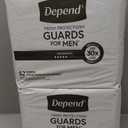 Depend Guards Incontinence Pads for Men, Maximum Absorbency, 104 Count (2 Packs of 52), Packaging May Vary